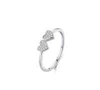 Pre Engagement Ring, Wedding Band Set with Diamond Silver 14K White Gold Size S 1/2