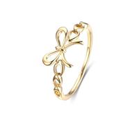 Pre Engagement Ring, Wedding Ring Sets Bow Knot 9K Yellow Gold Size O 1/2 Valentines Day Gifts