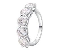 Pre Engagement Ring, Wedding Ring Women 18K White Gold with 0.4ct 4.5mm Round Moissanite Size W 1/2