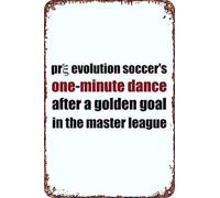 Pre Evolution Soccer's One-Minute Dance After a Golden Goal in the Master League Movie Poster Retro Funny Metal Tin Sign, Outdoor Home Wall Decoration 8x12inch