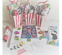 Pre Filled Christmas Party Box - Unisex Children's Christmas Eve & Day Activity Box, Stocking Filler & Table Decoration