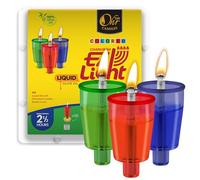 Pre-Filled Colored Menorah Oil Cup Candles - Hanukkah EZ Lights - 100% Olive Oil with Cotton Wick in Plastic Cup - Medium Size, 44 per pack, Burns Approx. 2 1/2 Hrs