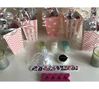 Pre Filled Pink and White Pamper Party Boxes, 12 Pamper Items! Perfect for Girls Birthdays, Sleepovers, Slumber and Pamper Party Fun!