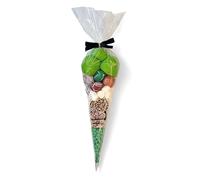 Pre Filled Sports Party Sweet Cones x 10 cones - Contains Rugby, Basketball, Golf, Baseball & Footballs (Orange)