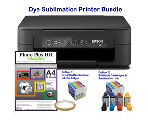 (Pre-Filled Sublimation Cartridges) Sublimation Printer Bundle - Epson XP-2200 with Refillable Cartridges, Ink & Paper.