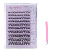 Pre Glued Cluster Lashes Kit 100Pcs D Curl 8-16mm - Self Adhesive Eyelashes No Glue Needed, Individual Eyelashes with Applicator, All Day Comfort (Style 3 - W57)