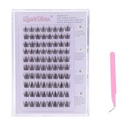 Pre Glued Cluster Lashes Kit 100Pcs D Curl 8-16mm - Self Adhesive Eyelashes No Glue Needed, Individual Eyelashes with Applicator, All Day Comfort (Style 4 - AD26)