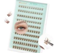 Pre Glued Cluster Lashes Natural Look Self Adhesive Eyelashes 120pcs Stick On Lashes 8-12mm Length Individual Wispy No Glue Eyelashes Thin Band C Curl Soft by Obeyalash (Brown Natural)