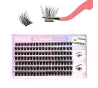 Pre Glued Lash Clusters with D-Curl, 133 Pcs Self Adhesive Eyelashes, 10-16mm Wispy Cluster Lashes for Natural Look, No Glue Needed, Reusable False Eyelashes for Everyday Wear