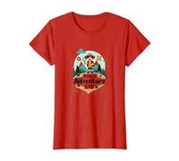 Pre-K Adventure Boy Outdoor Explorer Wilderness Seeker T-Shirt, Women, Red, S
