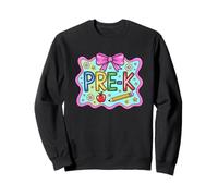 Pre-K Colorful School Fun Apple Pencil Stars Sweatshirt