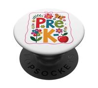 Pre-K Coquette Bow Flowers Butterfly 1st Day of Preschool PopSockets Adhesive PopGrip