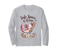 Pre-K Crew Axolotl T-Shirt Pink Safe Space to Learn Kids Long Sleeve T-Shirt