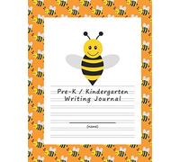 Pre-K / Kindergarten Writing Journal: Primary Composition Notebook Half Blank Half Lined (Double Line) For Kid's Practice Writing and Drawing - For Boys Orange-Bees