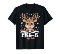 Pre-K Squad Reindeer Christmas Lights Cute Winter Kids T-Shirt