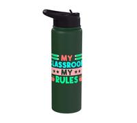Pre K Teacher Classroom My Rules Kindergarten Teacher Stainless Steel Insulated Water Bottle