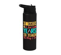 Pre K Teacher Teach The Way I Do Kindergarten Teacher Stainless Steel Insulated Water Bottle