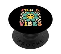 Pre-K Vibes Sunflower Retro PopSockets Adhesive PopGrip