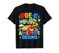 Pre-K Where The Adventure Begins Back to School Bus T-Shirt