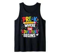 Pre-K Where The Adventure Begins Back to School Teacher Tank Top