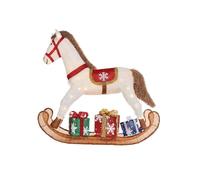 Pre-lit 3D Rocking Horse Silhouette - 90 cm Outdoor Christmas Decoration, 60 Warm White LED Lights, Garden Stakes