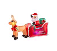 Pre-Lit Animated Inflatable Santa with Sleigh