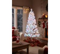 Pre-Lit Artificial Christmas Tree Including Metal Stand in White | Size: Large The hot sale White Large