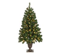 Pre-Lit Artificial Christmas Tree Remote Control for Home Office Party Green 1PCS