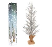 Shatchi Pre-Lit Battery Operated Or USB Christmas Tree Indoor Warm White Lights Xmas Large 18 inch 48cm with Crystals Home Decor, one