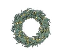 Pre-Lit Blue Mixed Pine Wreath, 60 cm