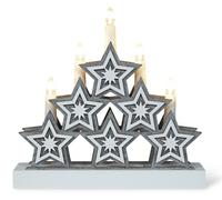 Xmas Haus Natural Festive Wood Led Light Up Christmas Candle Arch With Stars Battery Operated