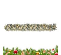 Pre-Lit Christmas Garland 6.5ft Battery Operated with String Lights | Pine Garland Christmas Decorations for Indoor Outdoor Office Table Fireplace Mantel Front Door Winter Holiday