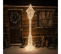 Pre-Lit Christmas Gold Lit Lamp Post 230cm with 1900 Warm White LED Micro-Lights