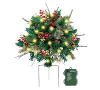 Pre-lit Christmas Planter, LED Outdoor Artificial Urn Fillers With Lights, Festive Pot Bushes For Pathway, Lawn, Patio & Garden Decorations