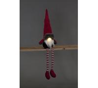 Pre-lit Christmas Red & Grey Large Sitting Gonk Gnome Santa Plush 72cm long with lit nose