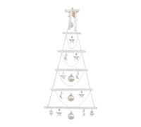 Pre-lit Christmas Tree - Lighted Christmas Tree | White Christmas Tree | Bright Wooden Christmas Tree Fixed Flat Wall | LED Illuminated Wall Mounted Christmas Tree, Flat Warm Christmas Tree Hanging
