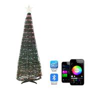 Floor Christmas Decoration Smart LED with App SAARLOQ Christmas Tree 160 cm Green