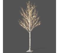 Pre-Lit Christmas White Birch Tree 150cm height with 400 Warm White Micro Led White