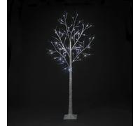 Pre-Lit Christmas White Birch Tree with 150cm/5ft height and 64 Cool Ice White Micro Led