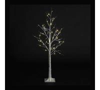Pre-Lit Christmas White Birch Tree with 180cm/6ft height and 80 Warm White Micro Led