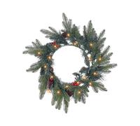 Christmas Wreath LED WHITEHORN Dark Green 50 cm