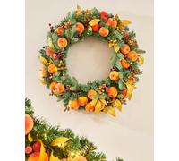 Pre-Lit Decorated Apple and Peach Wreath