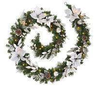 Pre-Lit Decorated Christmas Garland with 40 LED Lights