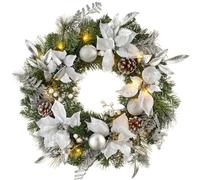 Pre-Lit Decorated Christmas Wreath with 20 LED Lights