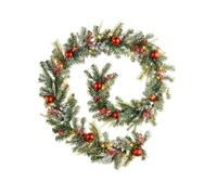 Pre-Lit Decorated Frosted Garland, 9ft