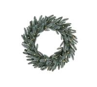 Pre-Lit Frosted Blue Mixed Pine Wreath, 60 cm