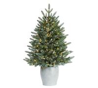 Pre-Lit Frosted Potted Christmas Tree, 3.5 ft