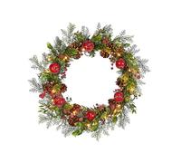 Pre-Lit Frosted Red Berry Mixed Tip Wreath