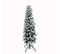pre lit green artificial xmas tree,slim flocked fireproof pvc christmas tree hinged full tree with metal stand for holiday decoratio commemoration day