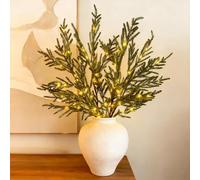 Pre-Lit Pine Stems, Lighted Norfolk Pine Branches, Realistic Norfolk Pines Stems, Christmas Artificial Pines Needles Branches Garland for DIY Wreaths, Vase Fillers, Indoor Outdoor Decor (5PCS)